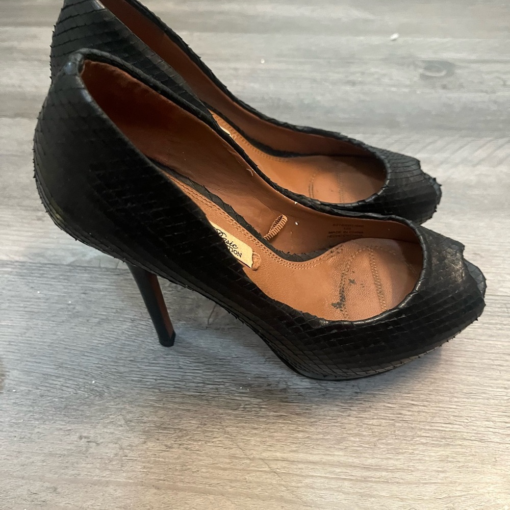 Elegant Black Peep-Toe Heels